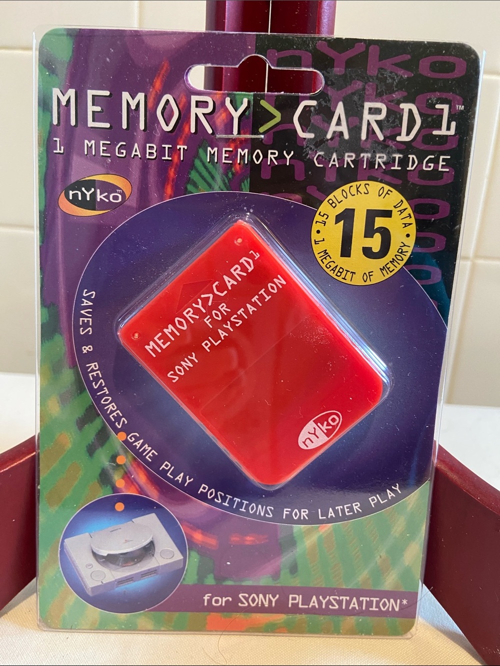 🩷 Nyko Red Memory Card for Sony PlayStation - 1 Megabit